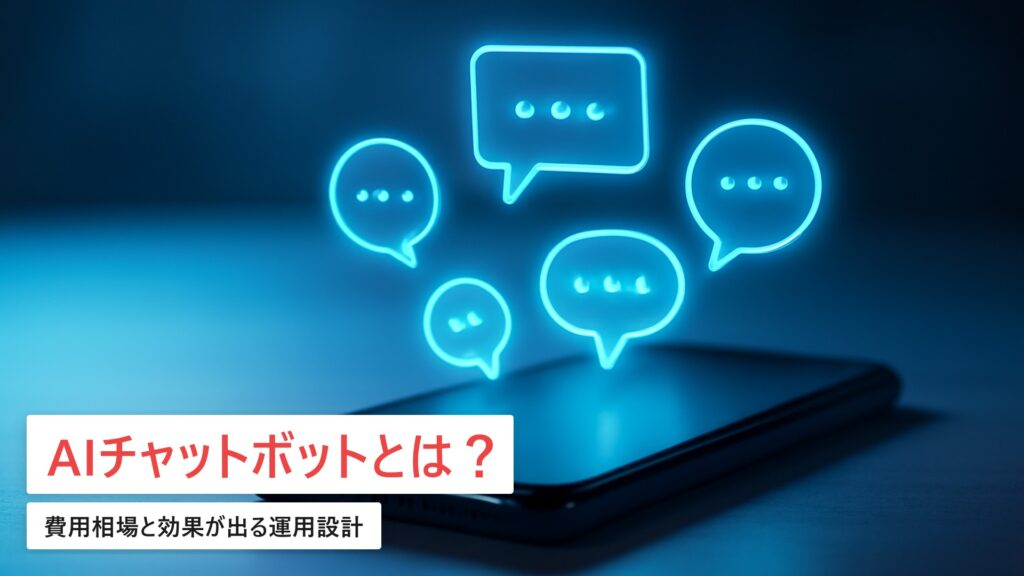 AIチャットボットの費用相場と運用設計｜効果が出る作り方【2026年最新】