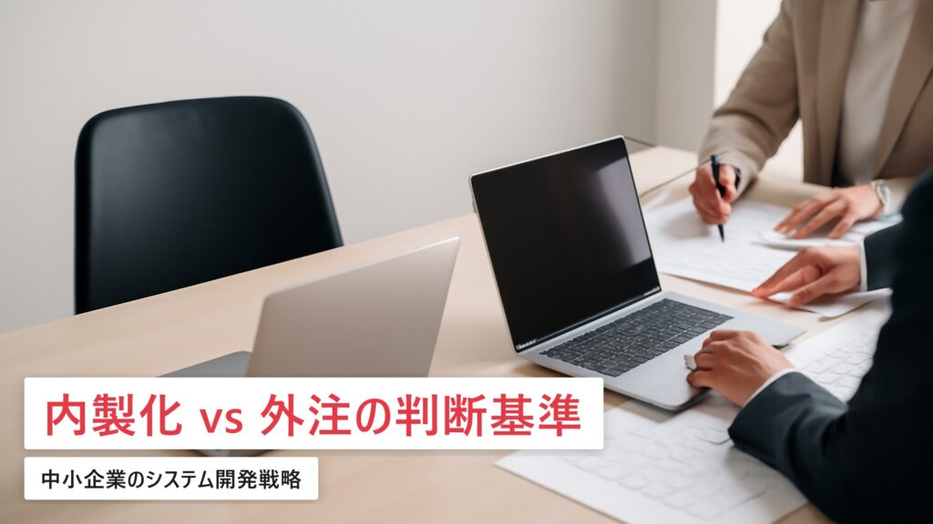 内製化 vs 外注の判断基準｜中小企業のシステム開発戦略【2026年最新】