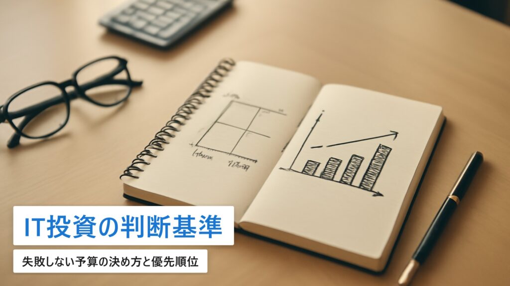 IT投資の判断基準|中小企業が失敗しない予算の決め方と優先順位【2026年最新】